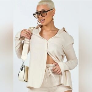 Princess Polly Chloe Oversized Button Down Shirt Women's Size 2 Small